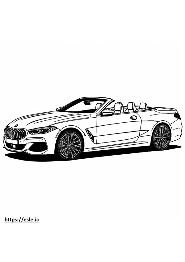 BMW 840i xDrive コンバーチブル 2025 ぬりえ - 塗り絵