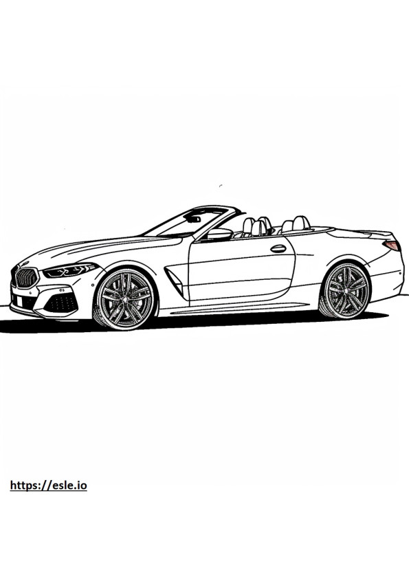 BMW 840i xDrive コンバーチブル 2025 ぬりえ - 塗り絵