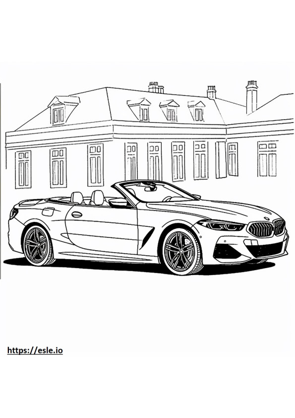 BMW M850i xDrive コンバーチブル 2025 ぬりえ - 塗り絵
