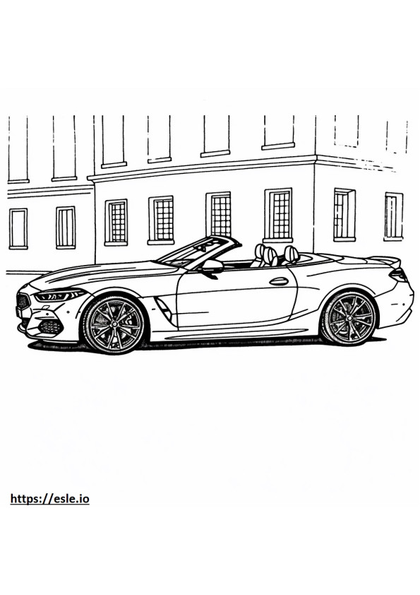BMW M850i xDrive コンバーチブル 2025 ぬりえ - 塗り絵