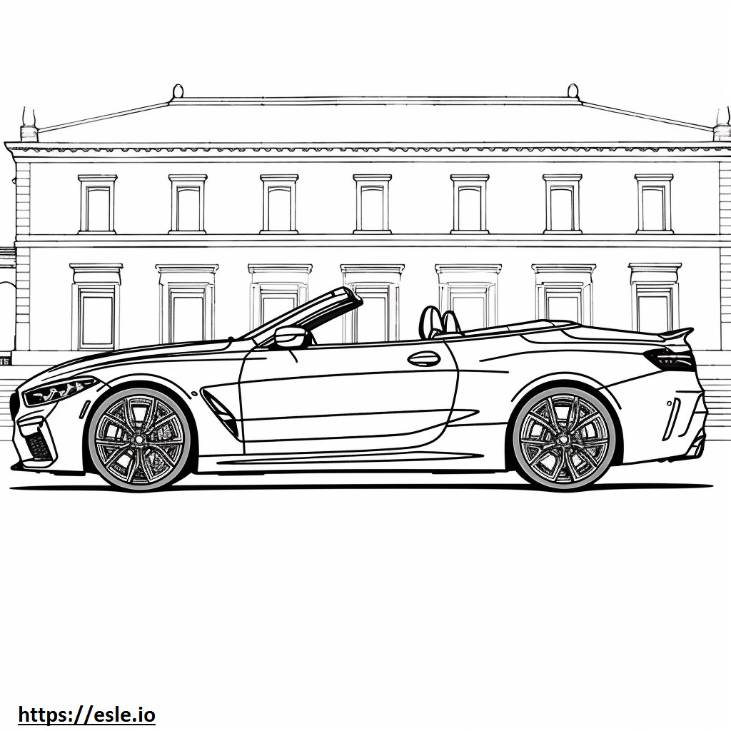 BMW M8 Competition Convertible 2025 coloring page
