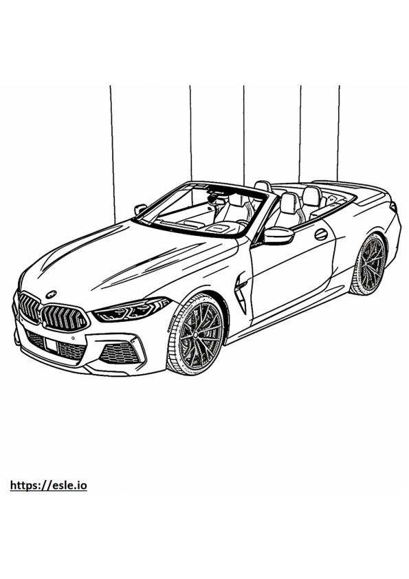 BMW M8 Competición Cabrio 2025 para colorear e imprimir