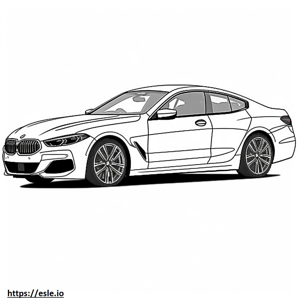 BMW 840i Gran Coupe 2025 gambar mewarnai