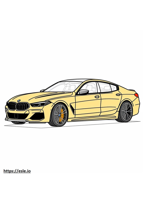 BMW 840i xDrive Gran Coupe 2025 gambar mewarnai