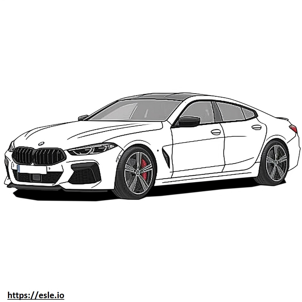 BMW M850i xDrive グラン クーペ 2025 ぬりえ - 塗り絵