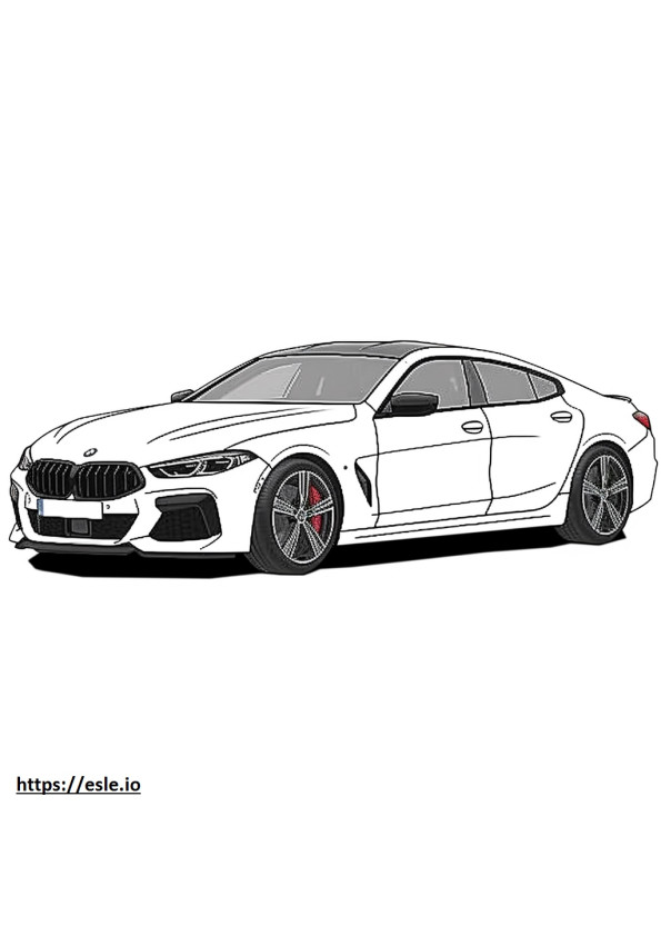 BMW M850i xDrive Gran Coupe 2025 gambar mewarnai