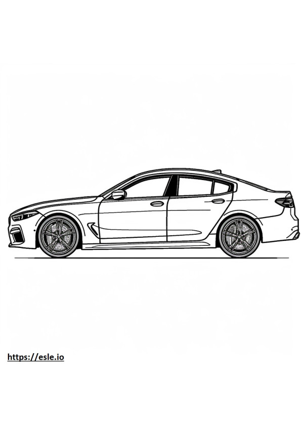 BMW M8 コンペティション グラン クーペ 2025 ぬりえ - 塗り絵