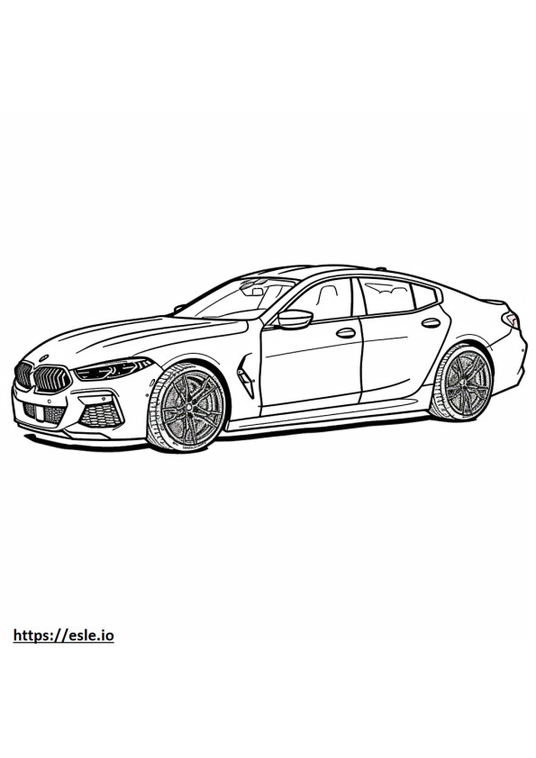 BMW M8 コンペティション グラン クーペ 2025 ぬりえ - 塗り絵
