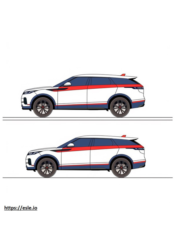 Land Rover Range Rover Velar 2025 ausmalbild