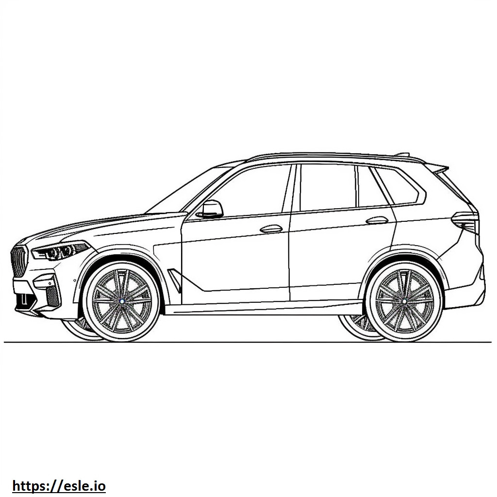 BMW X5 M Wettbewerb 2025 ausmalbild