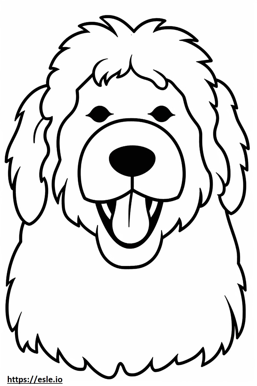 Emoji cu zâmbet de câine bolognez de colorat