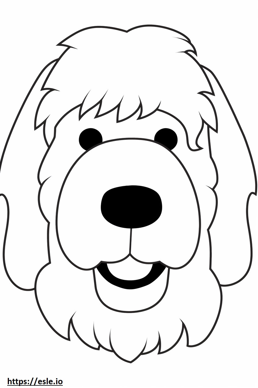 Emoji cu zâmbet de câine bolognez de colorat