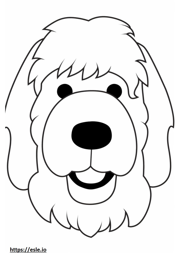 Emoji de sonrisa de perro boloñés para colorear e imprimir