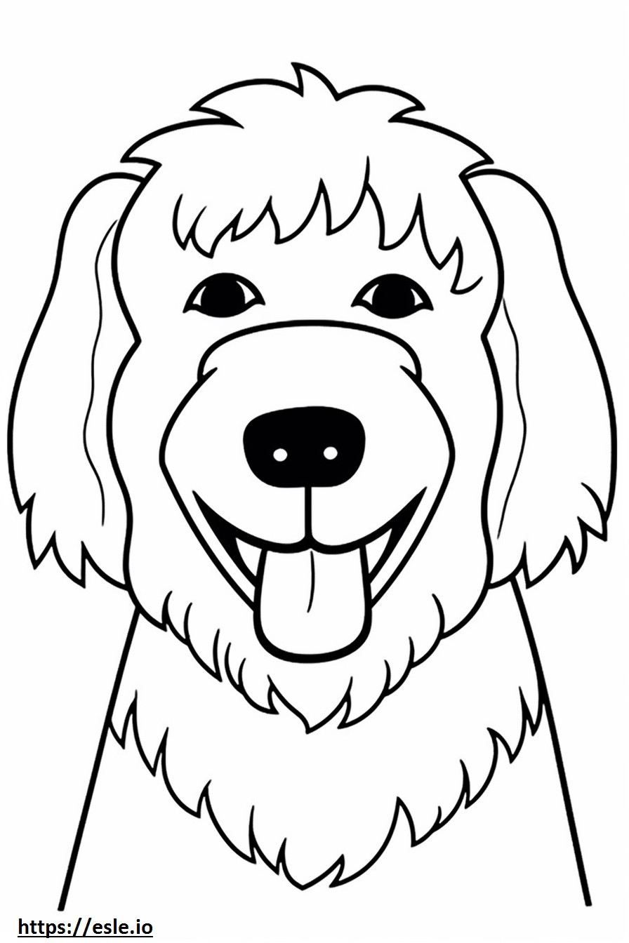 Emoji de sonrisa de perro boloñés para colorear e imprimir