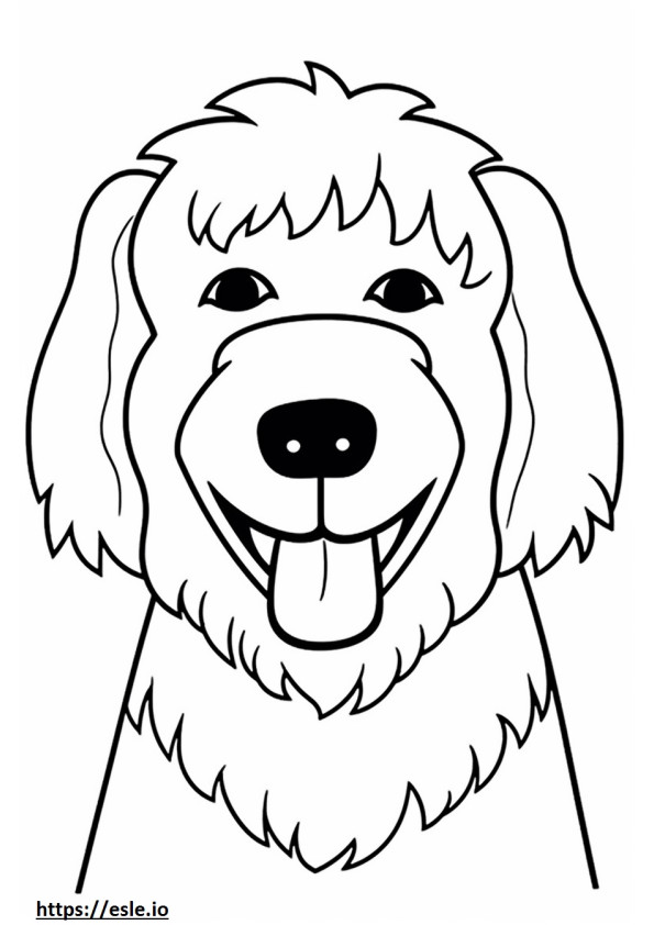 Emoji de sorriso de cachorro à bolonhesa para colorir
