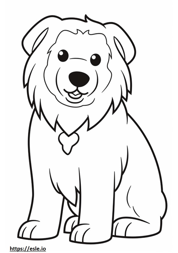 Cachorro Bolonhês Kawaii para colorir