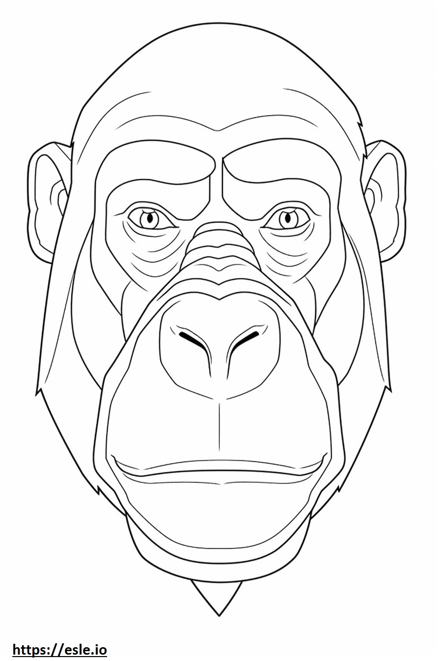 Bonobo face coloring page