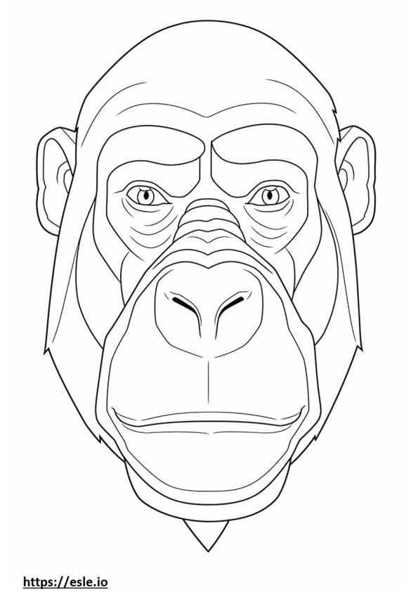 Twarz Bonobo kolorowanka