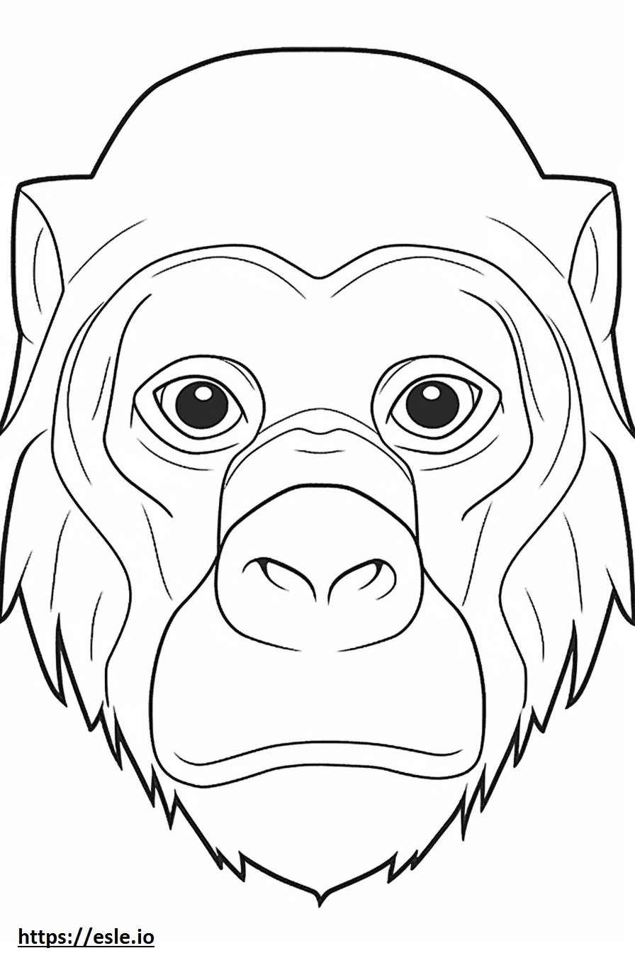Wajah Bonobo gambar mewarnai