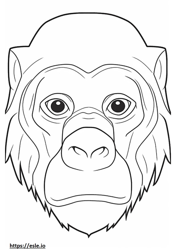 Bonobo-gezicht kleurplaat