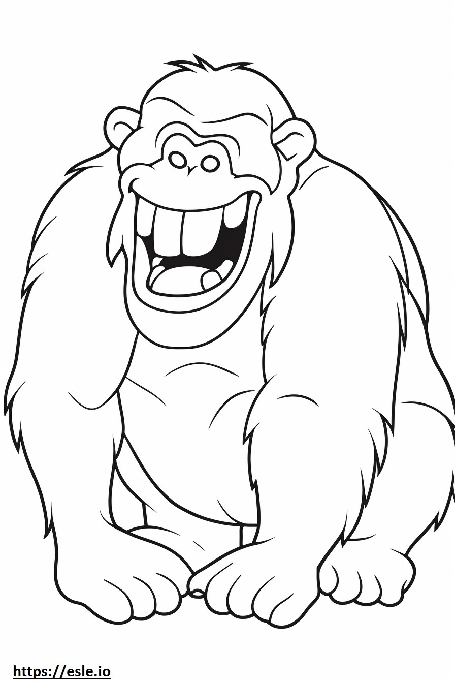 Emoji cu zâmbet Bonobo de colorat