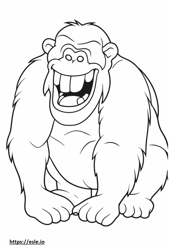 Bonobo-Lächeln-Emoji ausmalbild