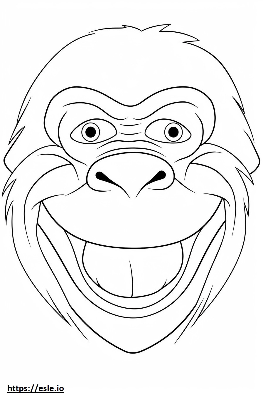 Emoji de sorriso de bonobo para colorir