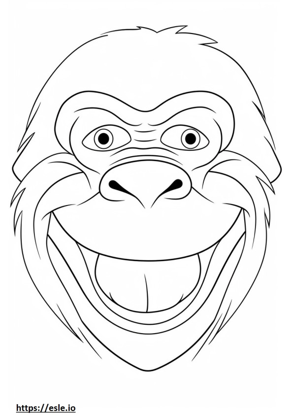 Bonobo-glimlach-emoji kleurplaat