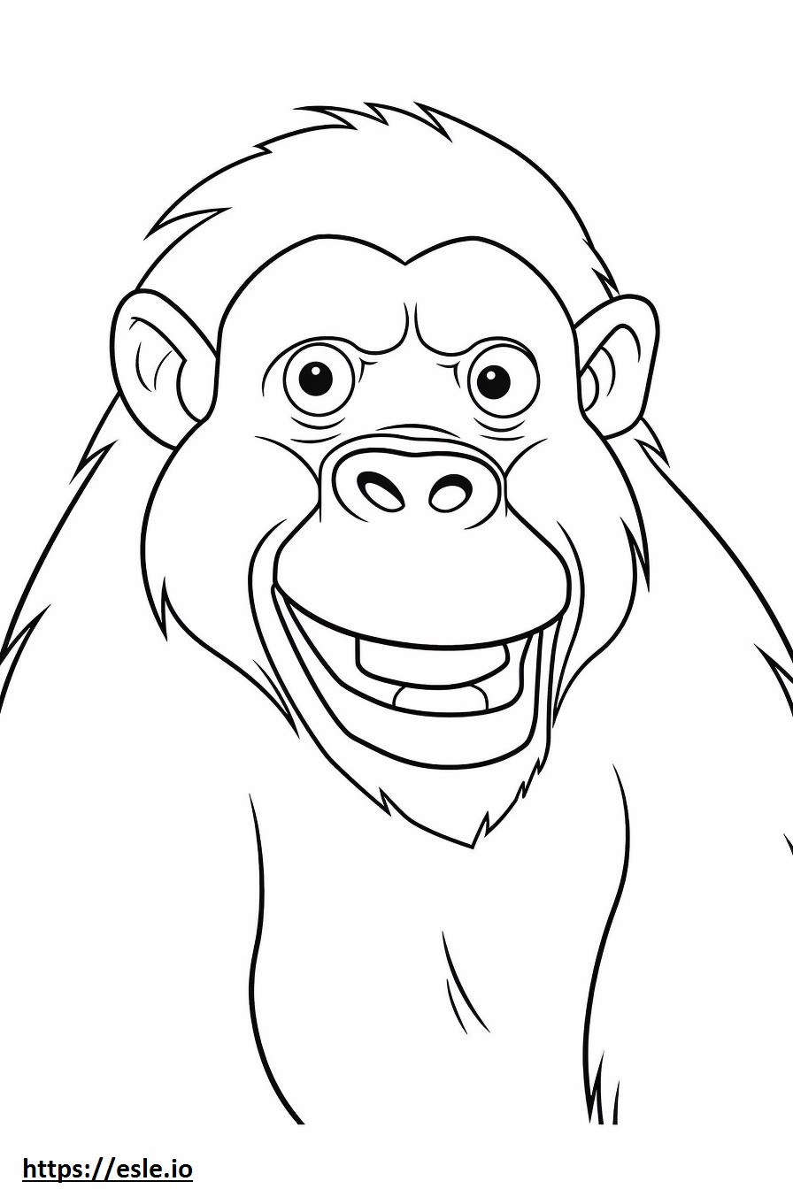 Coloriage Emoji sourire bonobo à imprimer