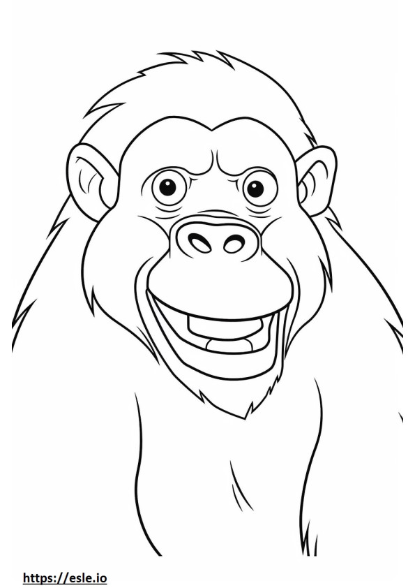 Coloriage Emoji sourire bonobo à imprimer