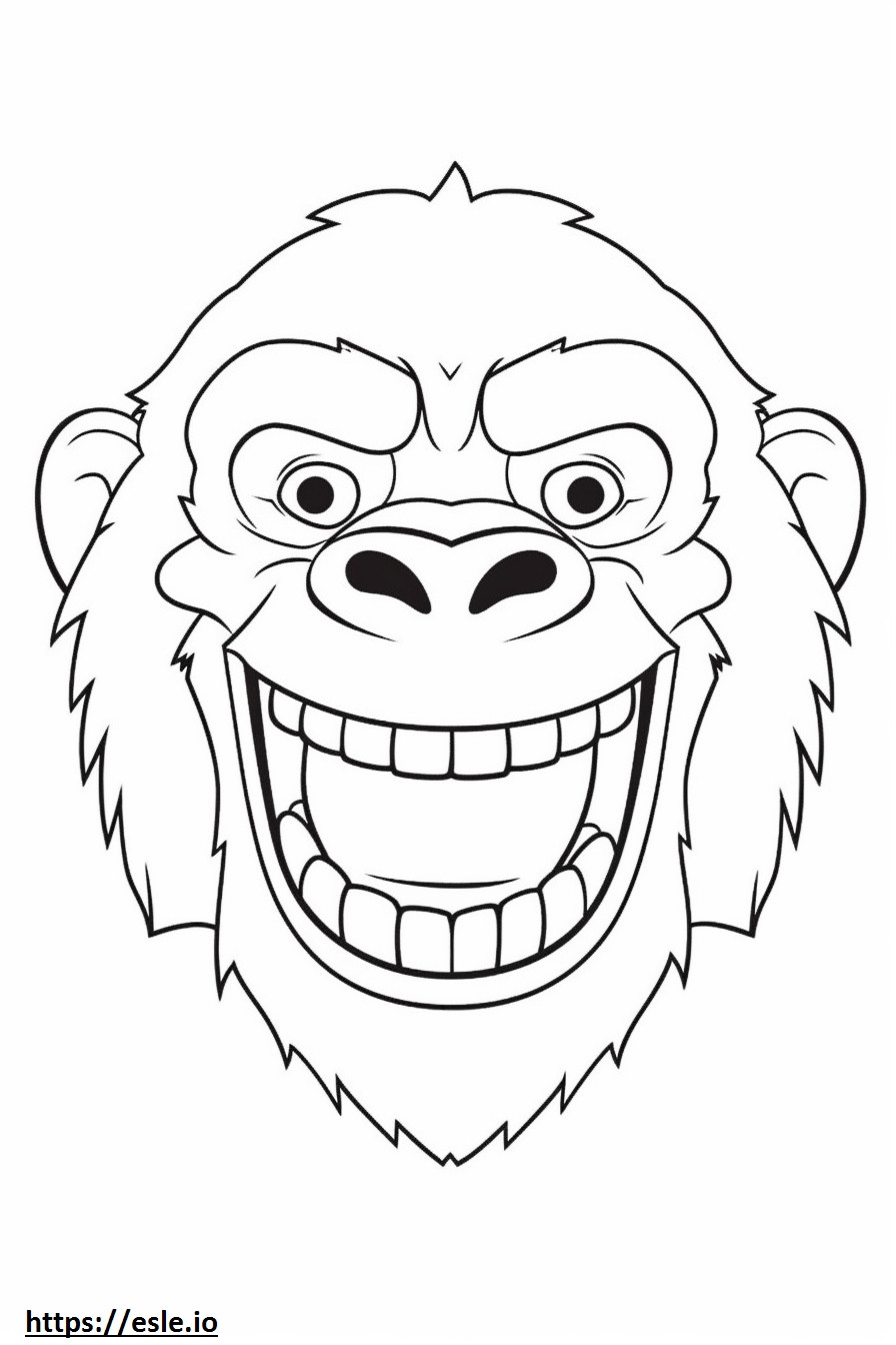 Emoji senyum Bonobo gambar mewarnai