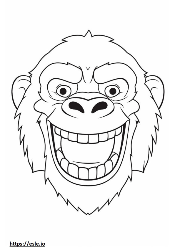 Bonobo-glimlach-emoji kleurplaat