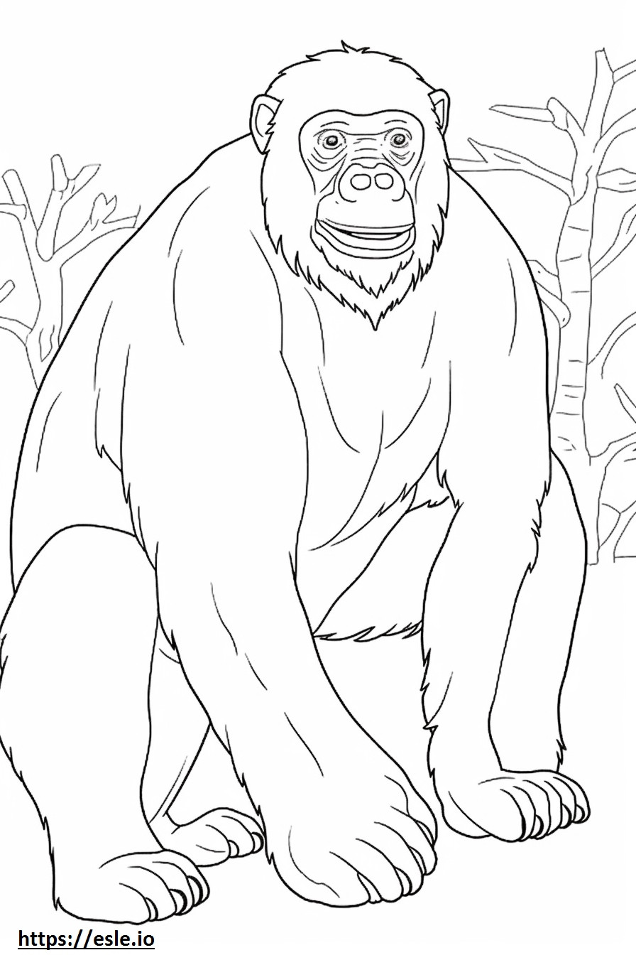 Bonobo onnellinen värityskuva