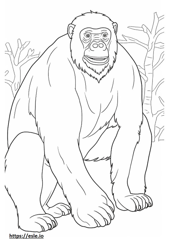 Coloriage Bonobo heureux à imprimer