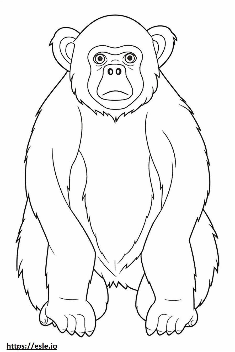 Bonobo Kawaii gambar mewarnai