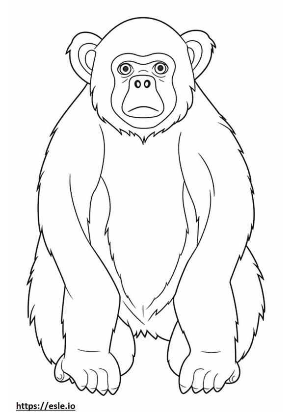 Bonobo Kawaii värityskuva