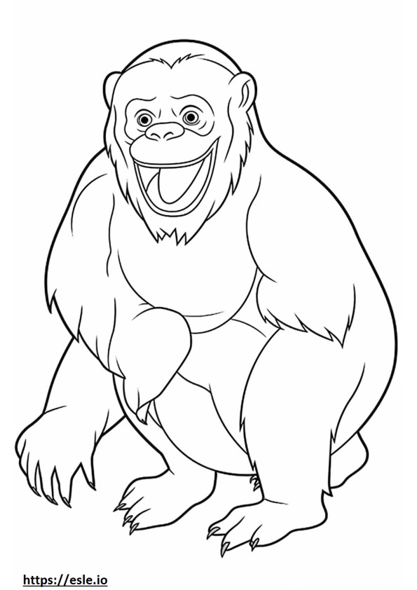 Bonobo Kawaii coloring page