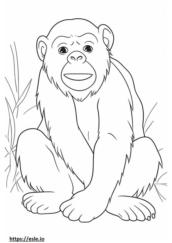 Bonobo Kawaii para colorir