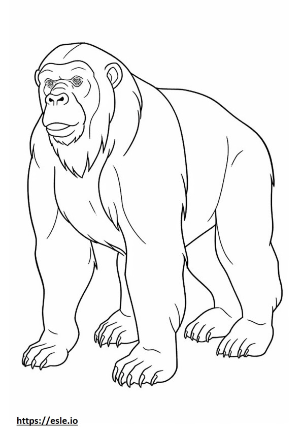 Bonobo Amigável para colorir