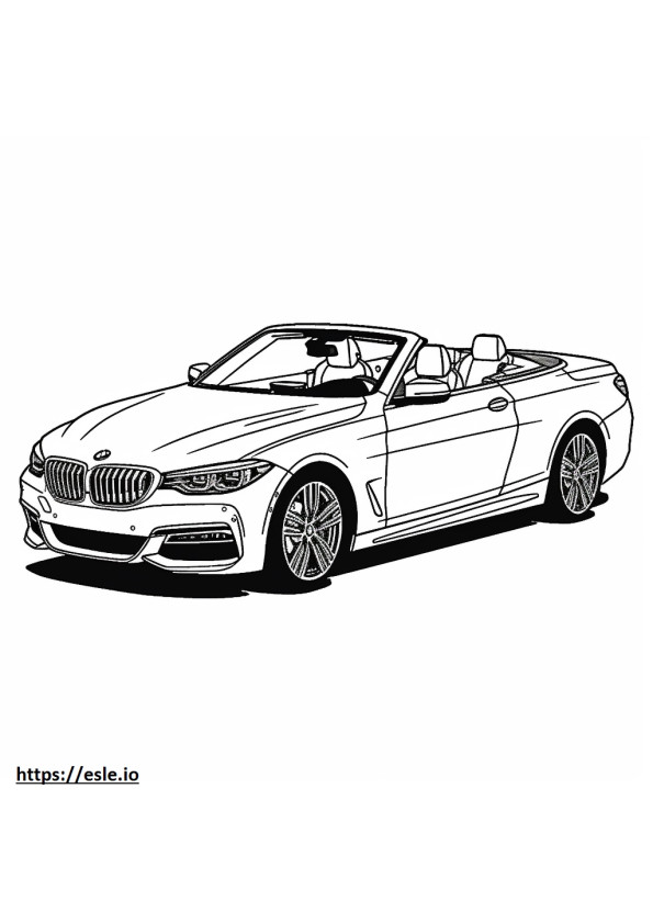 BMW 430i xDrive コンバーチブル 2024 ぬりえ - 塗り絵