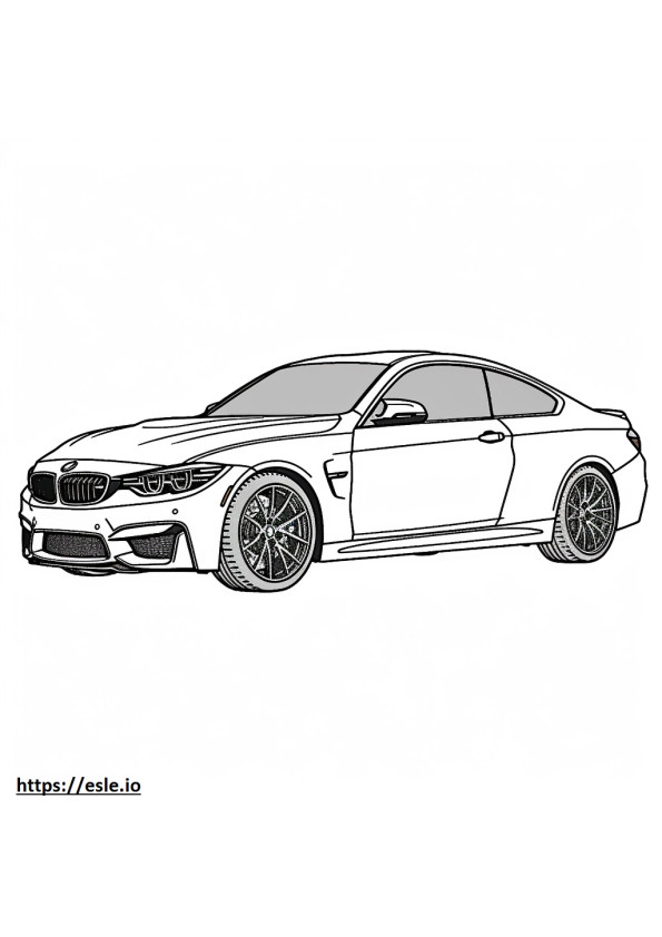 Coloriage BMW M4 Compétition Coupé 2024 à imprimer