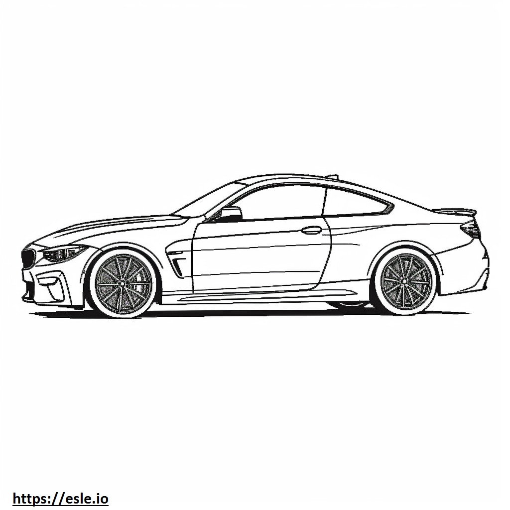 BMW M4 コンペティション クーペ 2024 ぬりえ - 塗り絵