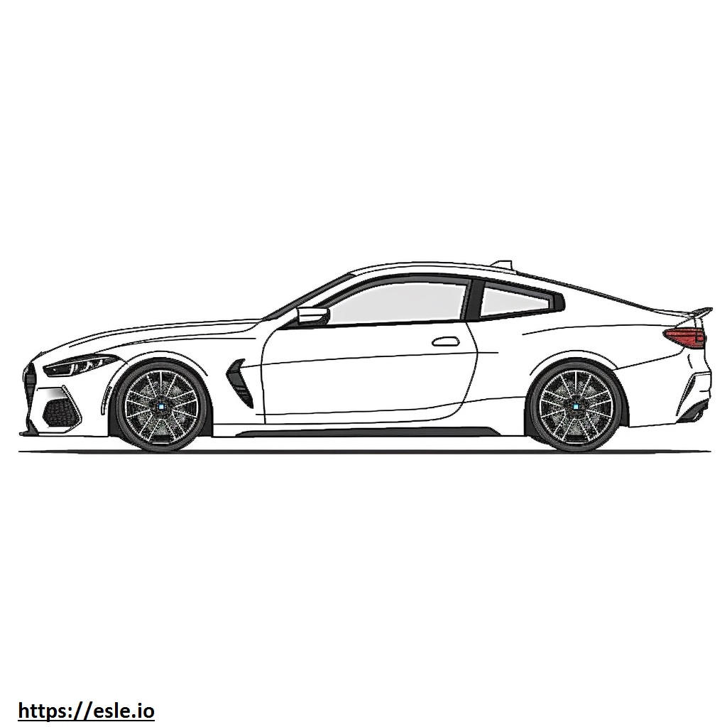 BMW M4 コンペティション M xDrive クーペ 2024 ぬりえ - 塗り絵