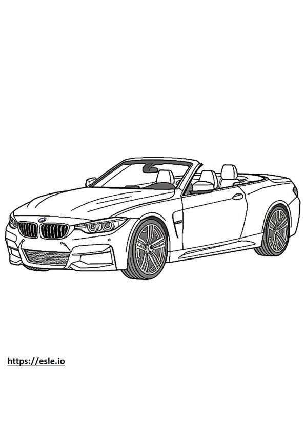 BMW M4 コンペティション M xDrive コンバーチブル 2024 ぬりえ - 塗り絵
