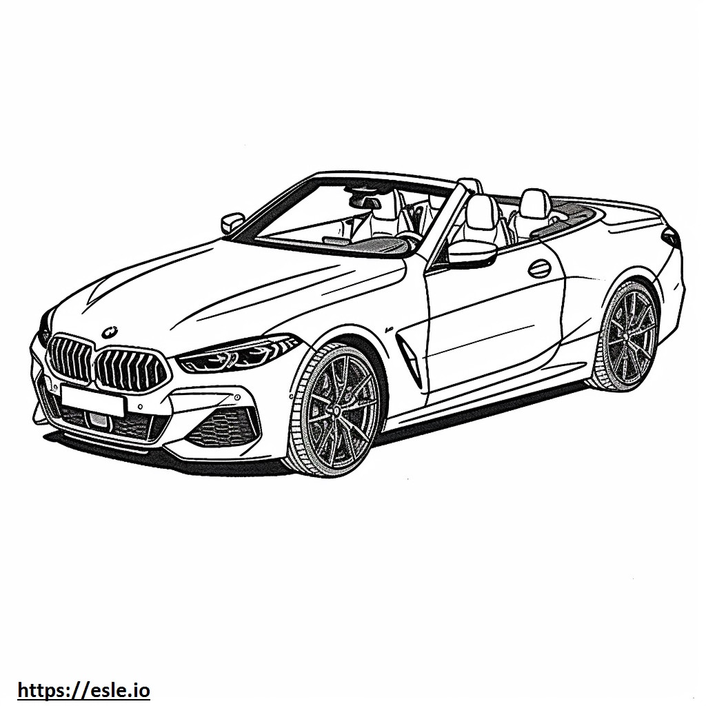 BMW 840i xDrive コンバーチブル 2024 ぬりえ - 塗り絵