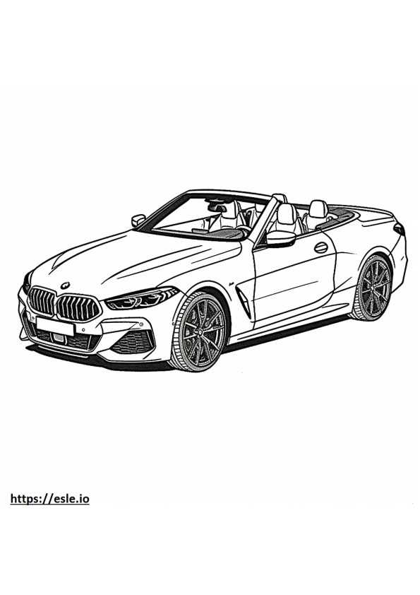 BMW 840i xDrive コンバーチブル 2024 ぬりえ - 塗り絵