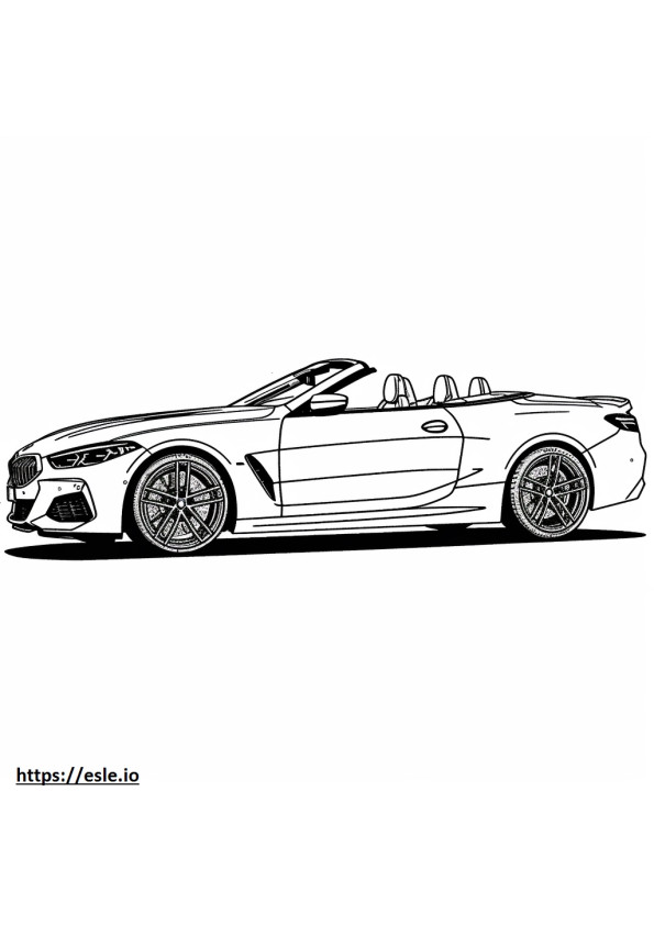 BMW M850i xDrive コンバーチブル 2024 ぬりえ - 塗り絵
