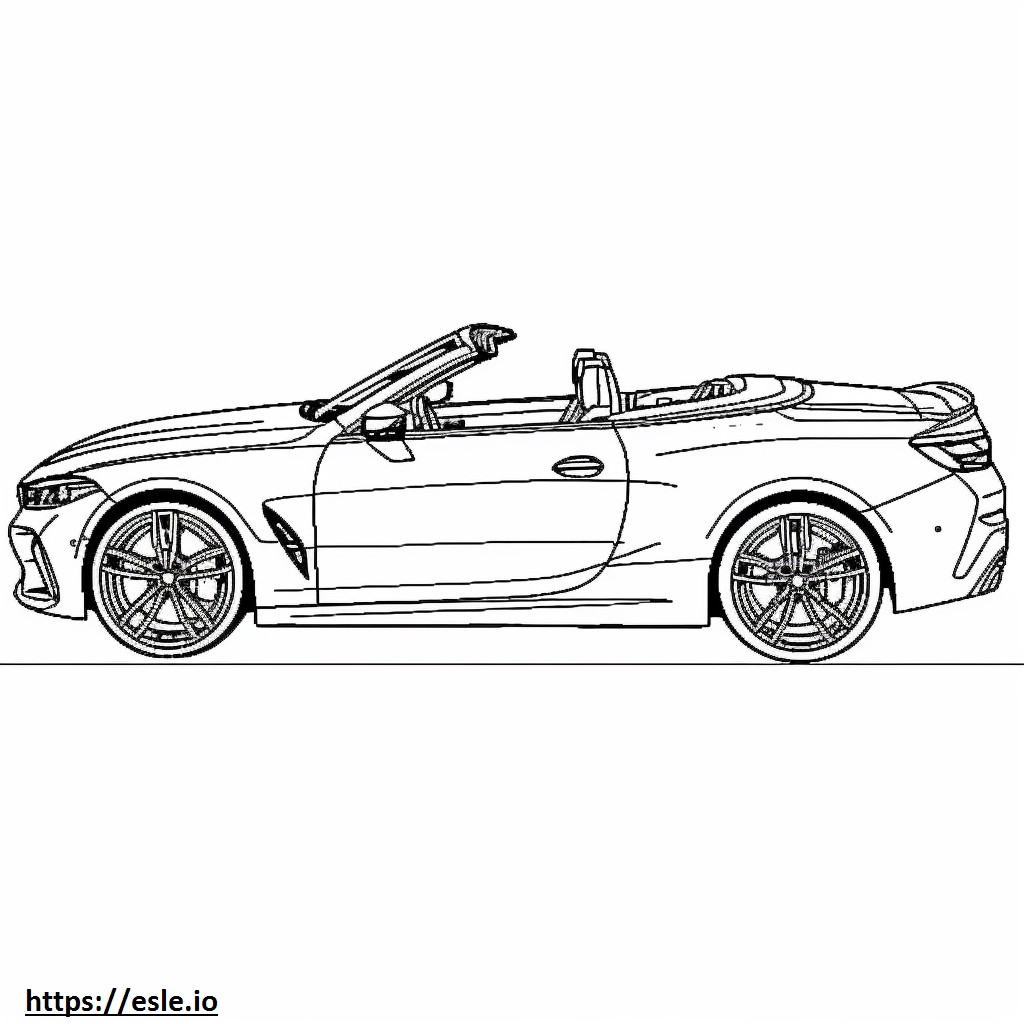 BMW M850i xDrive Cabrio 2024 ausmalbild