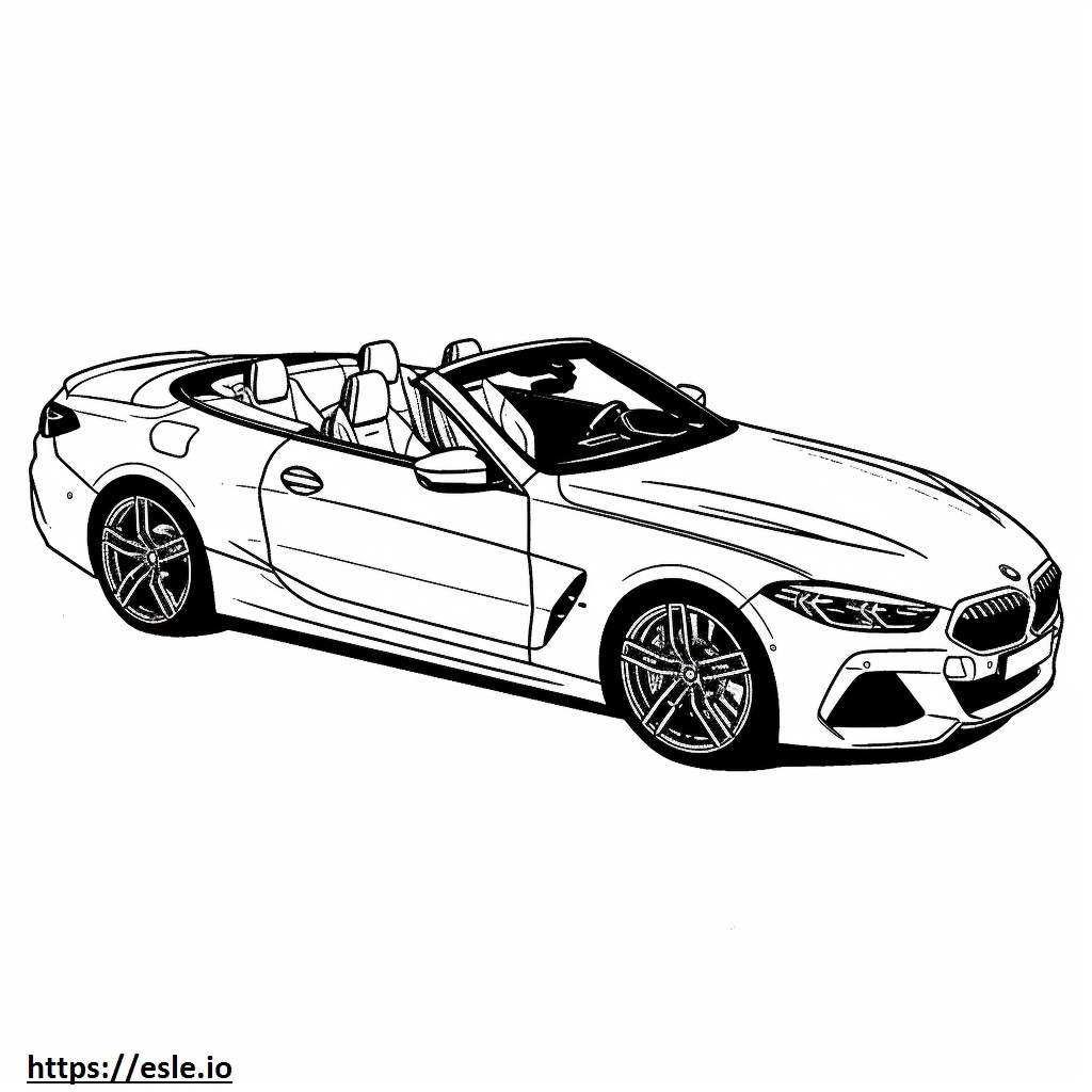 BMW M850i xDrive コンバーチブル 2024 ぬりえ - 塗り絵