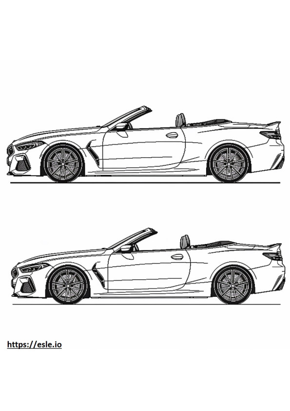 BMW M8 Competition Convertible 2024 coloring page